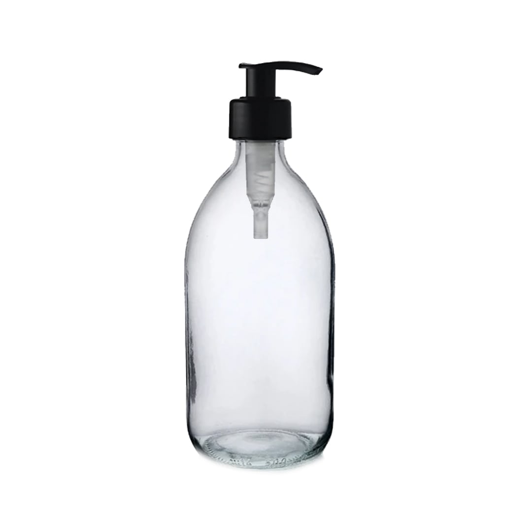 Glass Bottle with Liquid Pump - Clear (500ml)